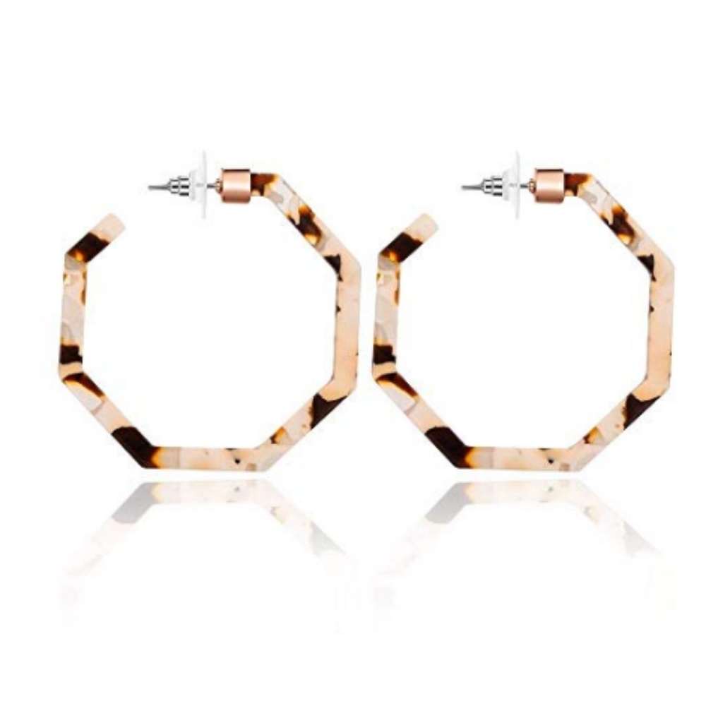 Hypoallergenic Acrylic Hex "Eryn" arrings - Picture 6 of 6